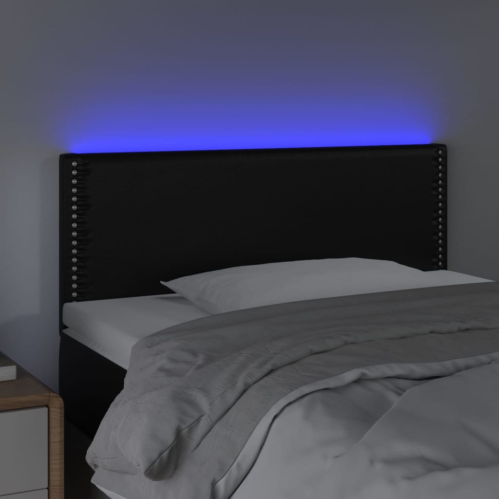 LED uzglavlje crno 80 x 5 x 78/88 cm od umjetne kože