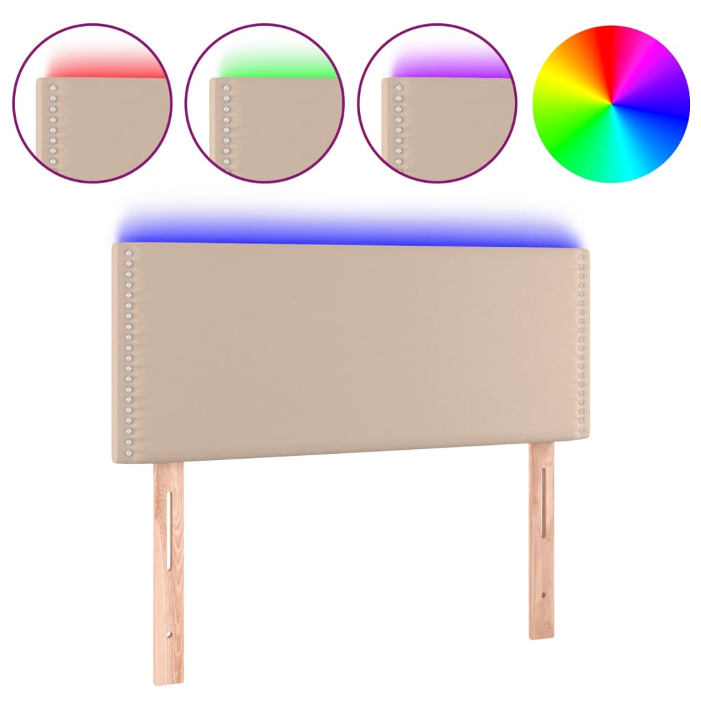 LED uzglavlje boja cappuccina 80 x 5 x 78/88 cm od umjetne kože