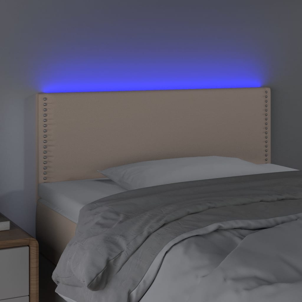 LED uzglavlje boja cappuccina 80 x 5 x 78/88 cm od umjetne kože