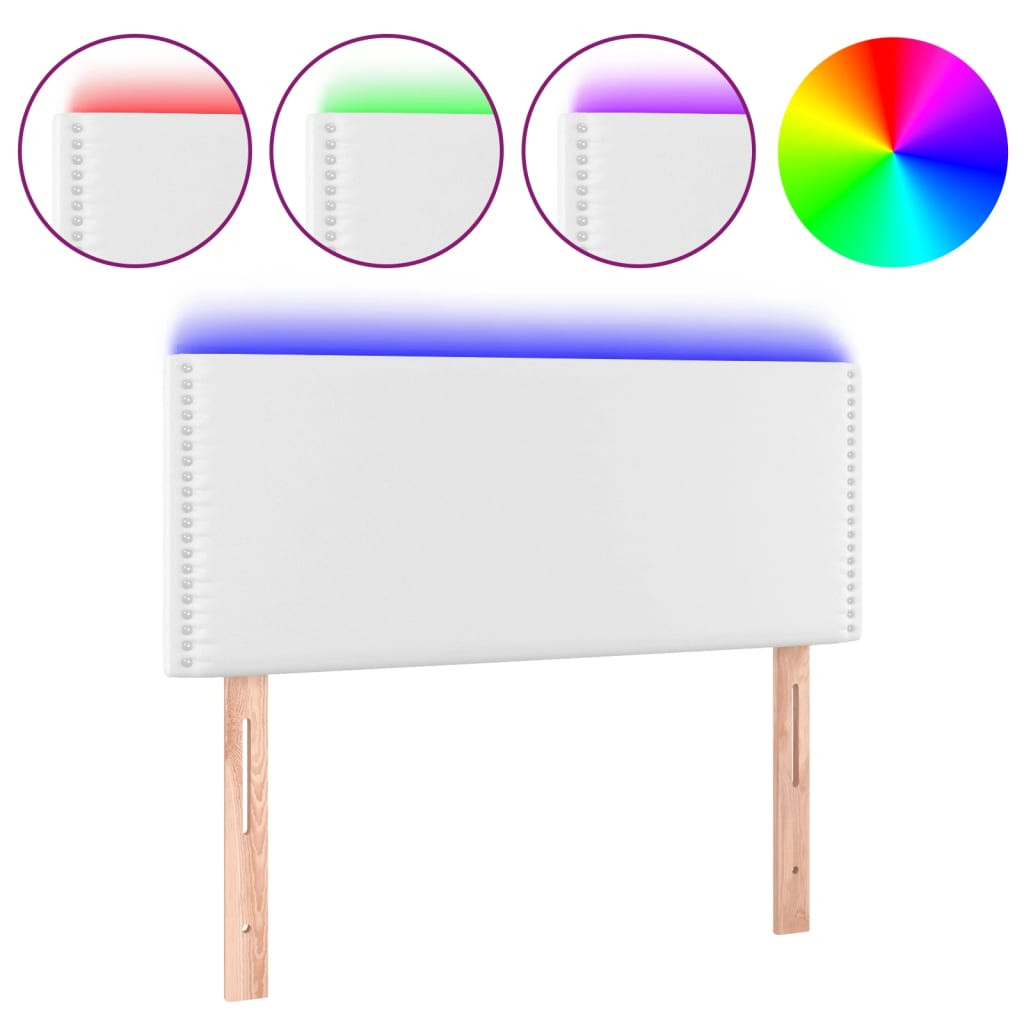 LED uzglavlje bijelo 100 x 5 x 78/88 cm od umjetne kože