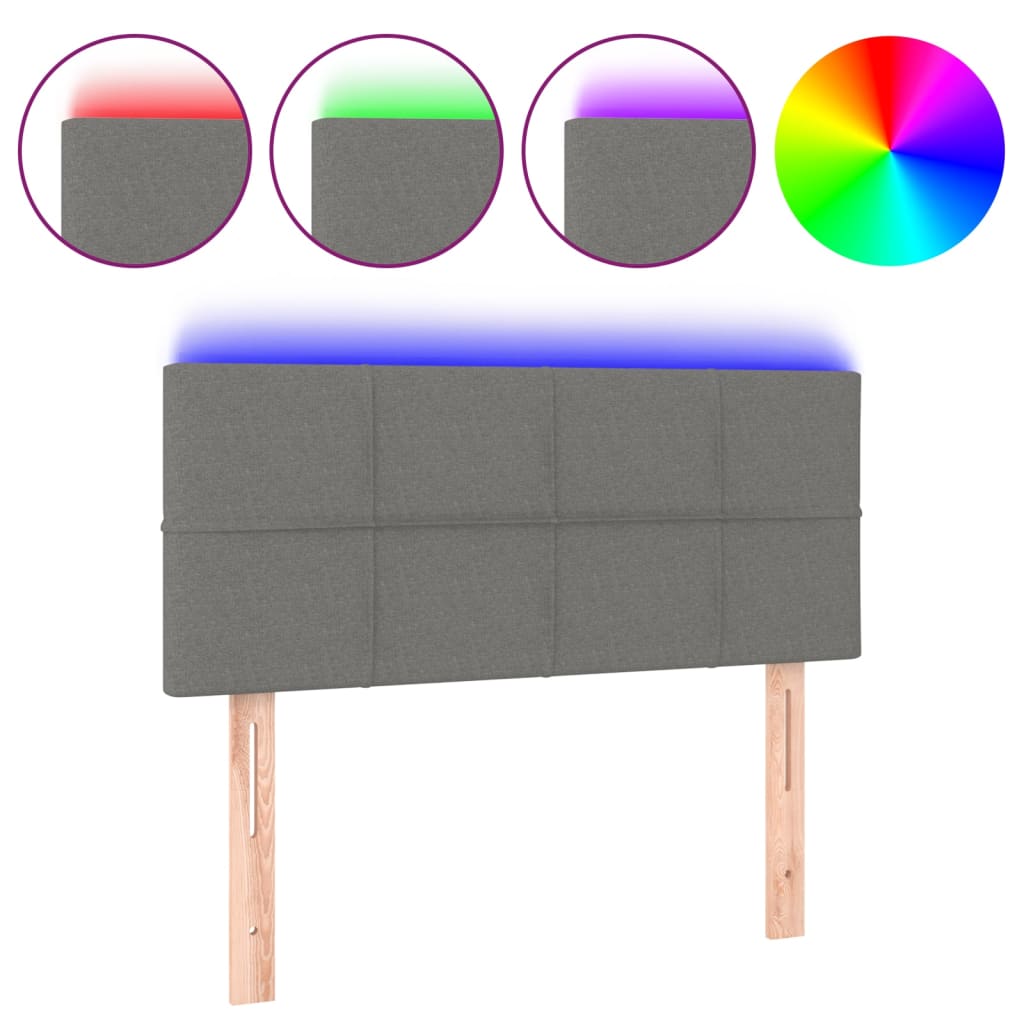 LED uzglavlje tamnosivo 80 x 5 x 78/88 cm od tkanine