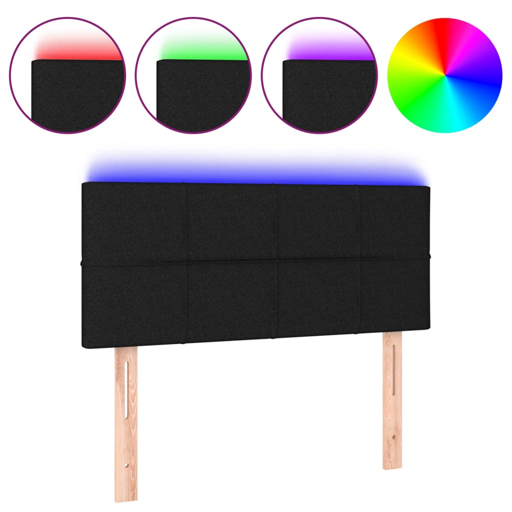 LED uzglavlje crno 80 x 5 x 78/88 cm od tkanine