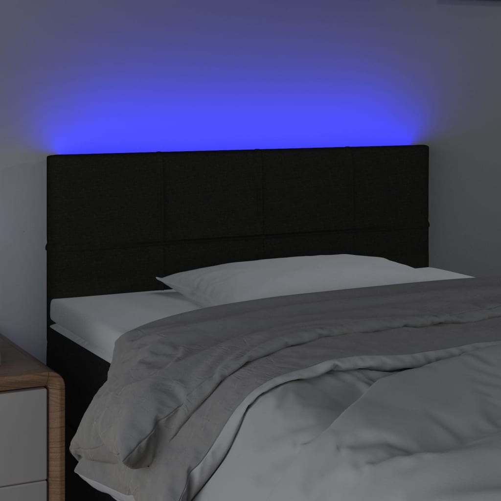 LED uzglavlje crno 80 x 5 x 78/88 cm od tkanine