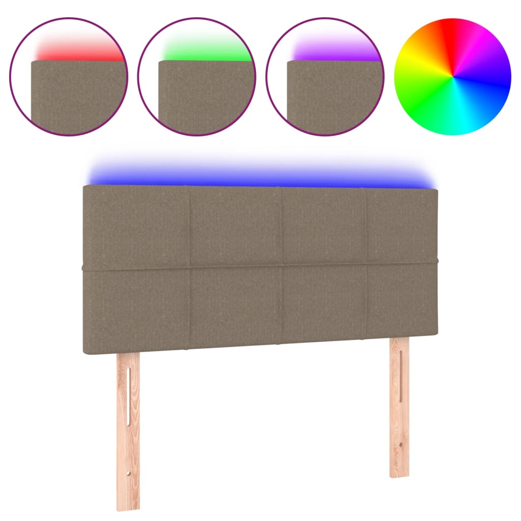 LED uzglavlje smeđesivo 80 x 5 x 78/88 cm od tkanine