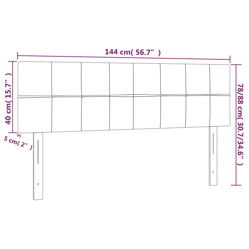 LED uzglavlje tamnosmeđe 144x5x78/88 cm od tkanine
