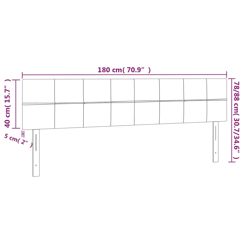 LED uzglavlje svjetlosivo 180x5x78/88 cm od tkanine