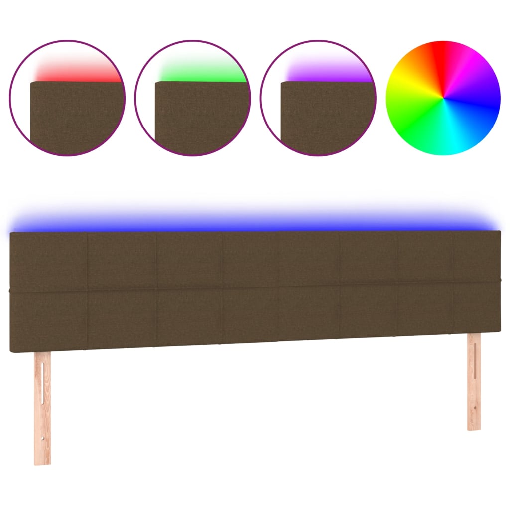 LED uzglavlje tamnosmeđe 200x5x78/88 cm od tkanine