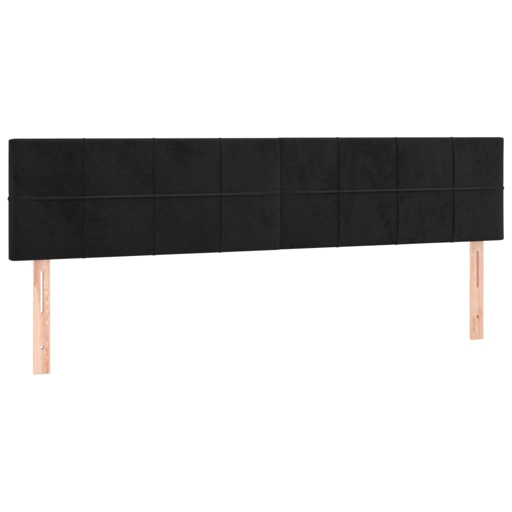 LED uzglavlje crno 180x5x78/88 cm baršunasto