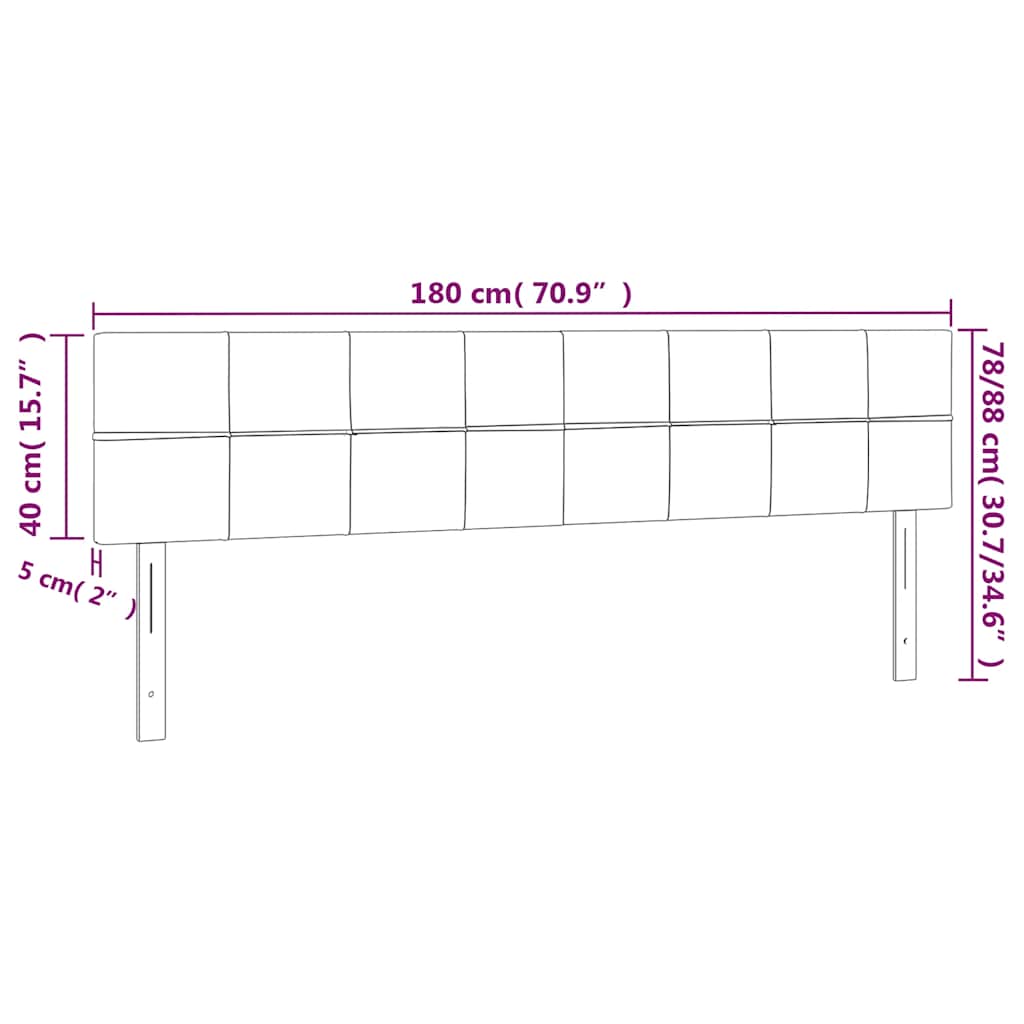LED uzglavlje tamnoplavo 180x5x78/88 cm baršunasto