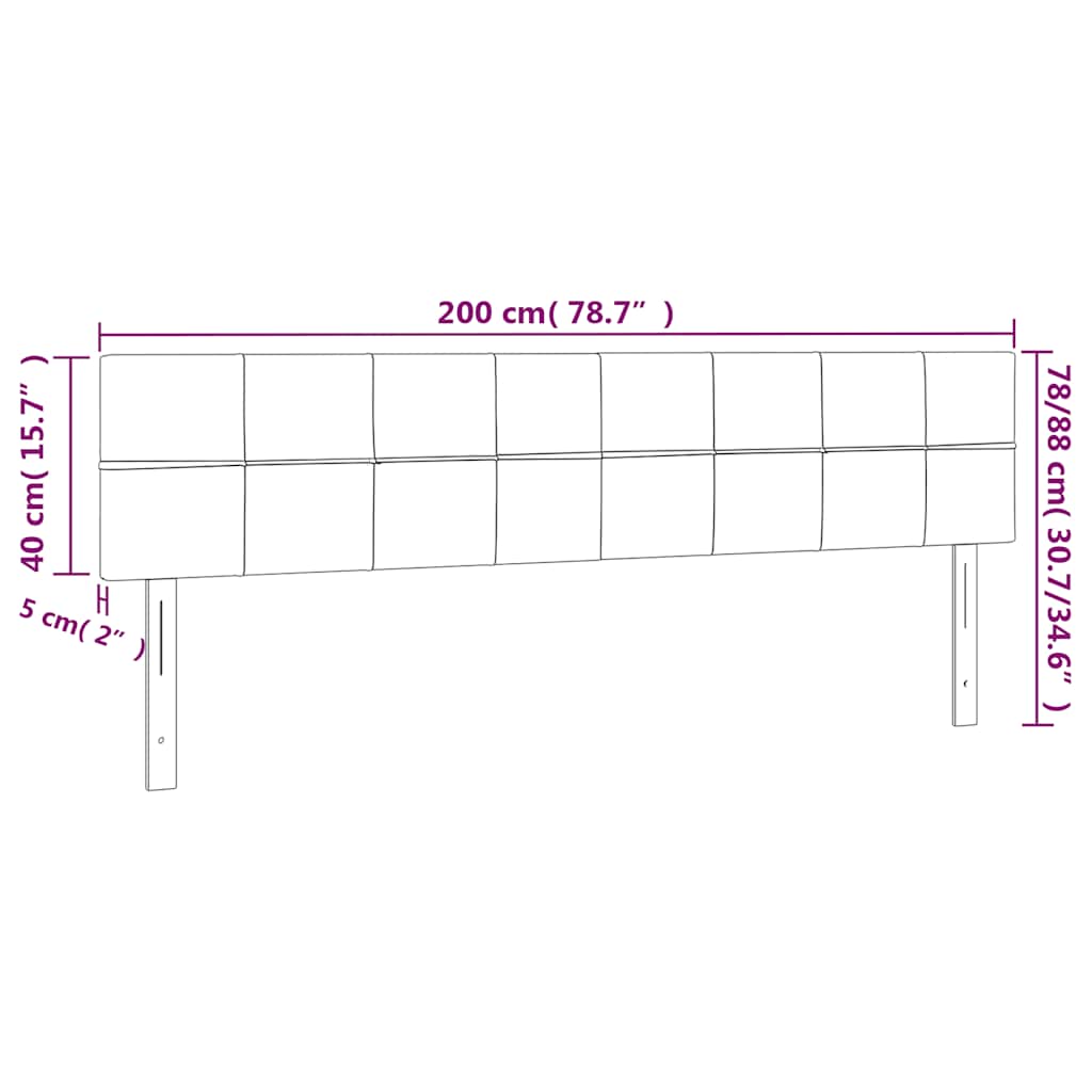 LED uzglavlje tamnozeleno 200x5x78/88 cm baršunasto