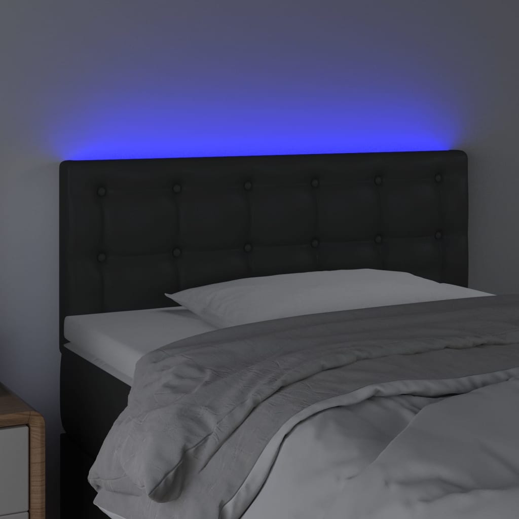 LED uzglavlje crno 80 x 5 x 78/88 cm od umjetne kože