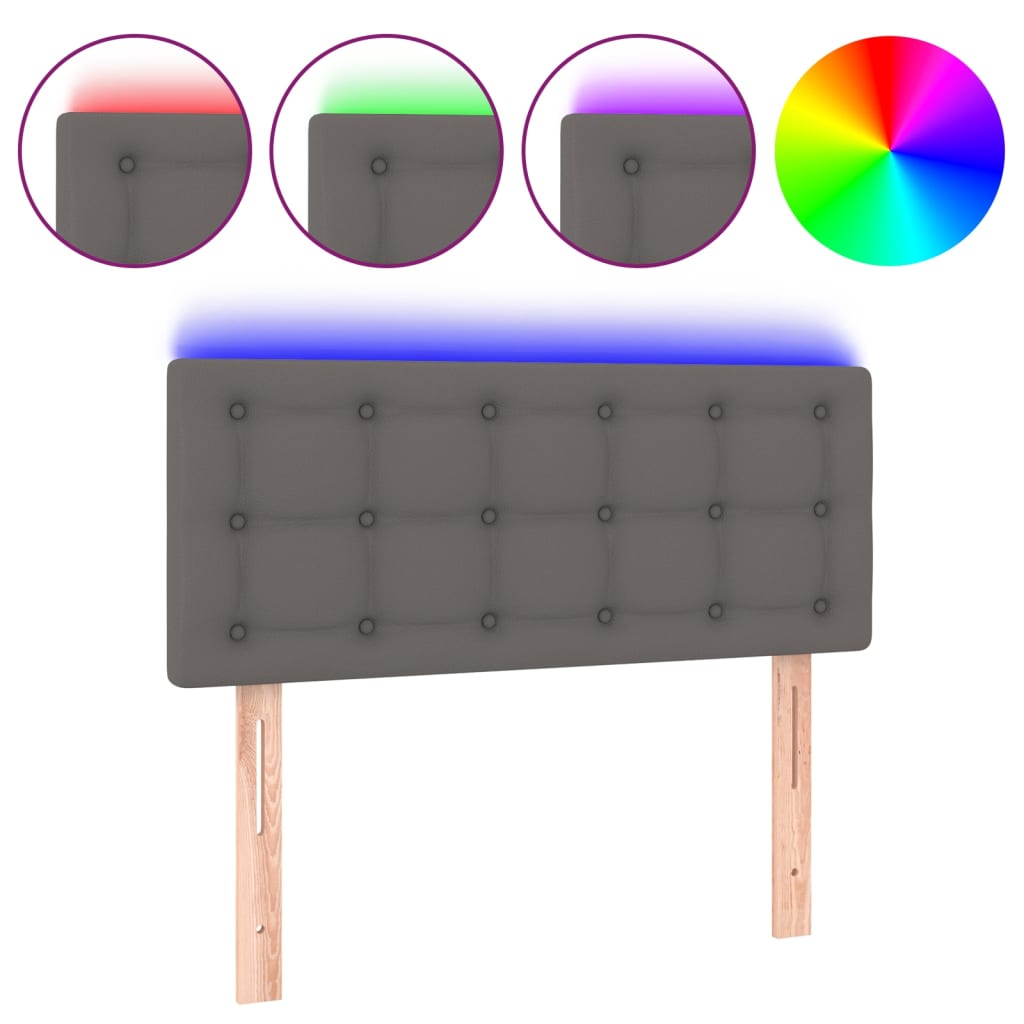 LED uzglavlje sivo 80 x 5 x 78/88 cm od umjetne kože