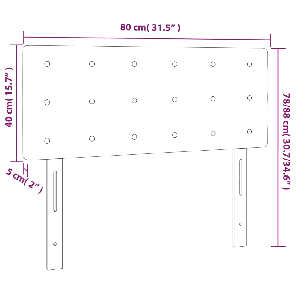 LED uzglavlje sivo 80 x 5 x 78/88 cm od umjetne kože