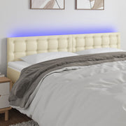 LED uzglavlje krem 200 x 5 x 78/88 cm od umjetne kože