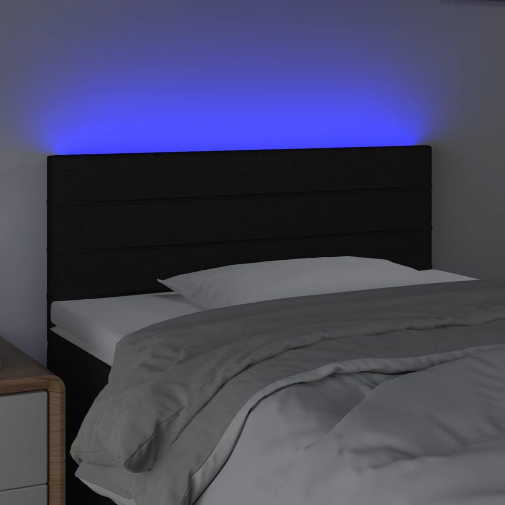 LED uzglavlje crno 80 x 5 x 78/88 cm od tkanine