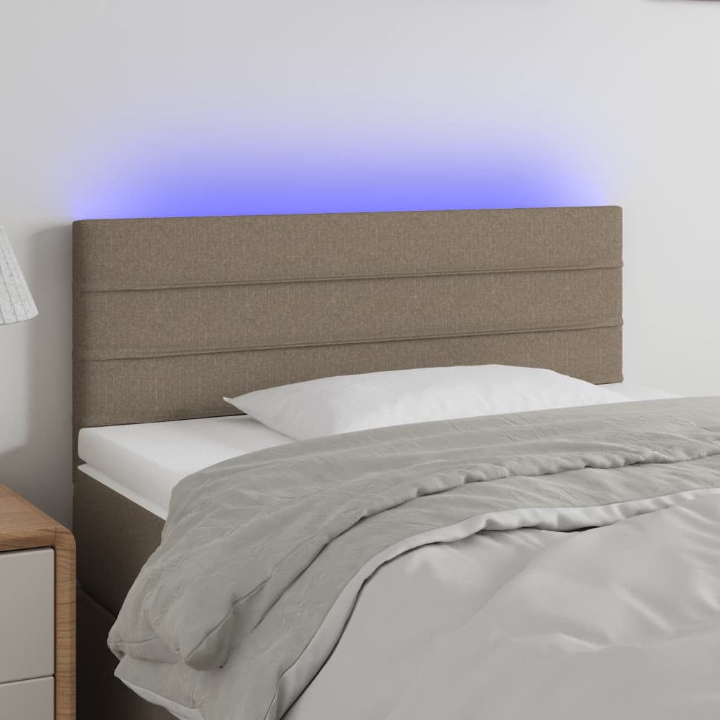 LED uzglavlje smeđesivo 80 x 5 x 78/88 cm od tkanine