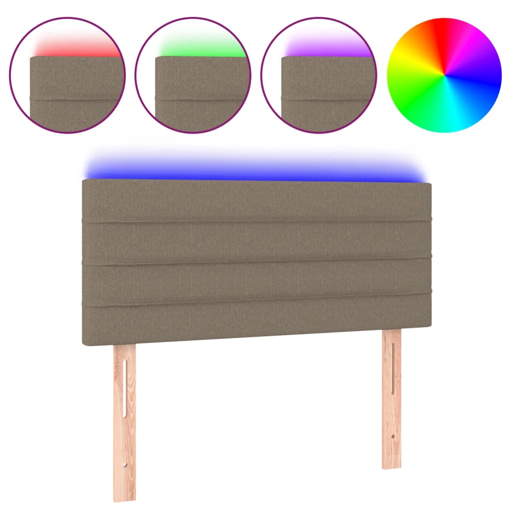LED uzglavlje smeđesivo 90x5x78/88 cm od tkanine