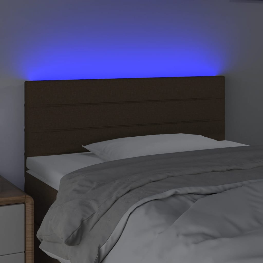 LED uzglavlje tamnosmeđe 100x5x78/88 cm od tkanine