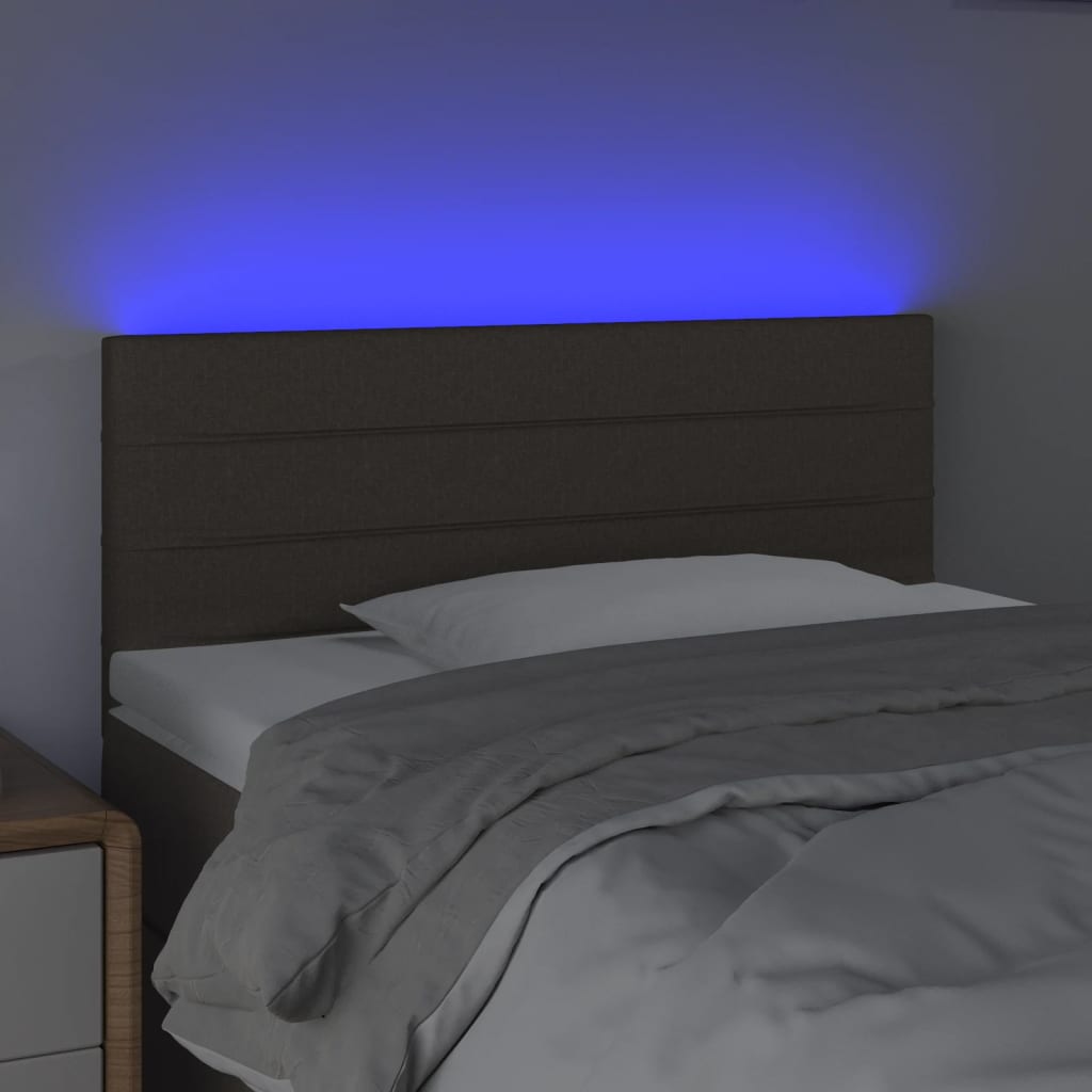 LED uzglavlje smeđesivo 100x5x78/88 cm od tkanine
