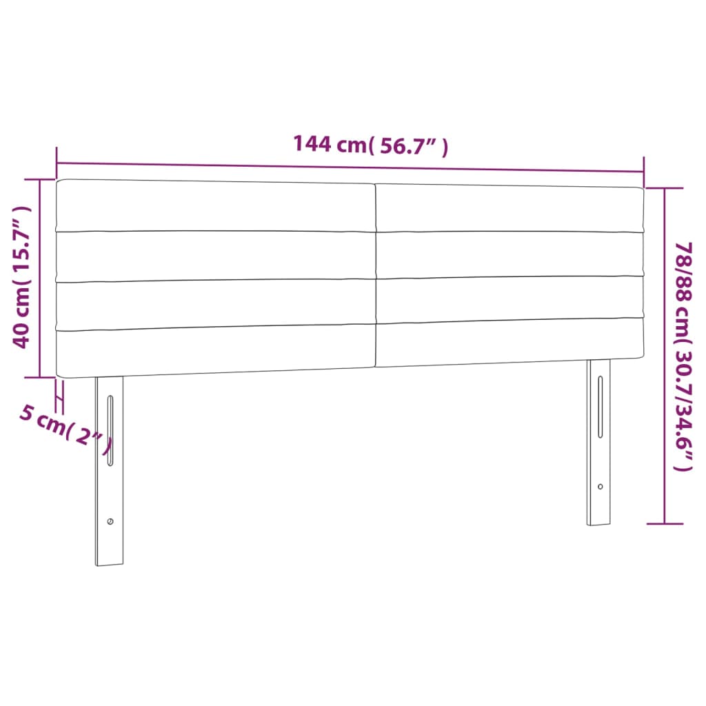 LED uzglavlje plavo 144x5x78/88 cm od tkanine