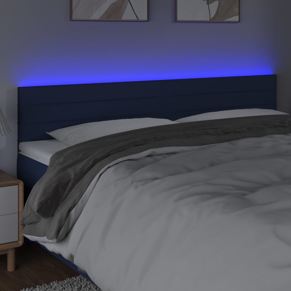 LED uzglavlje plavo 200x5x78/88 cm od tkanine