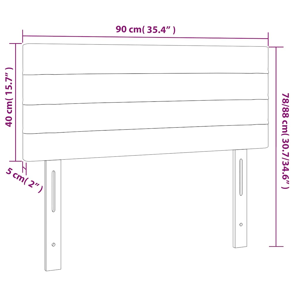 LED uzglavlje tamnoplavo 90x5x78/88 cm baršunasto