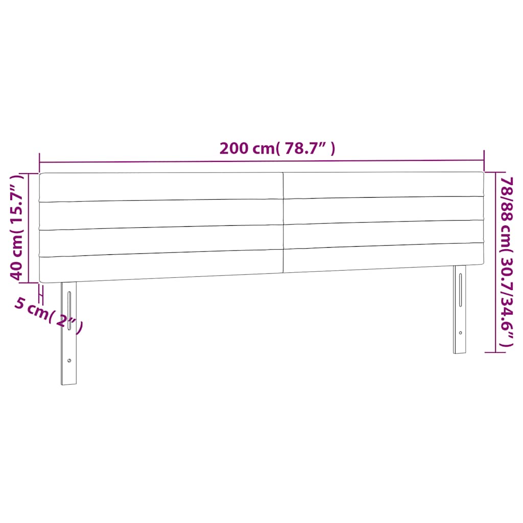 LED uzglavlje tamnoplavo 200x5x78/88 cm baršunasto