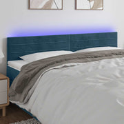 LED uzglavlje tamnoplavo 200x5x78/88 cm baršunasto
