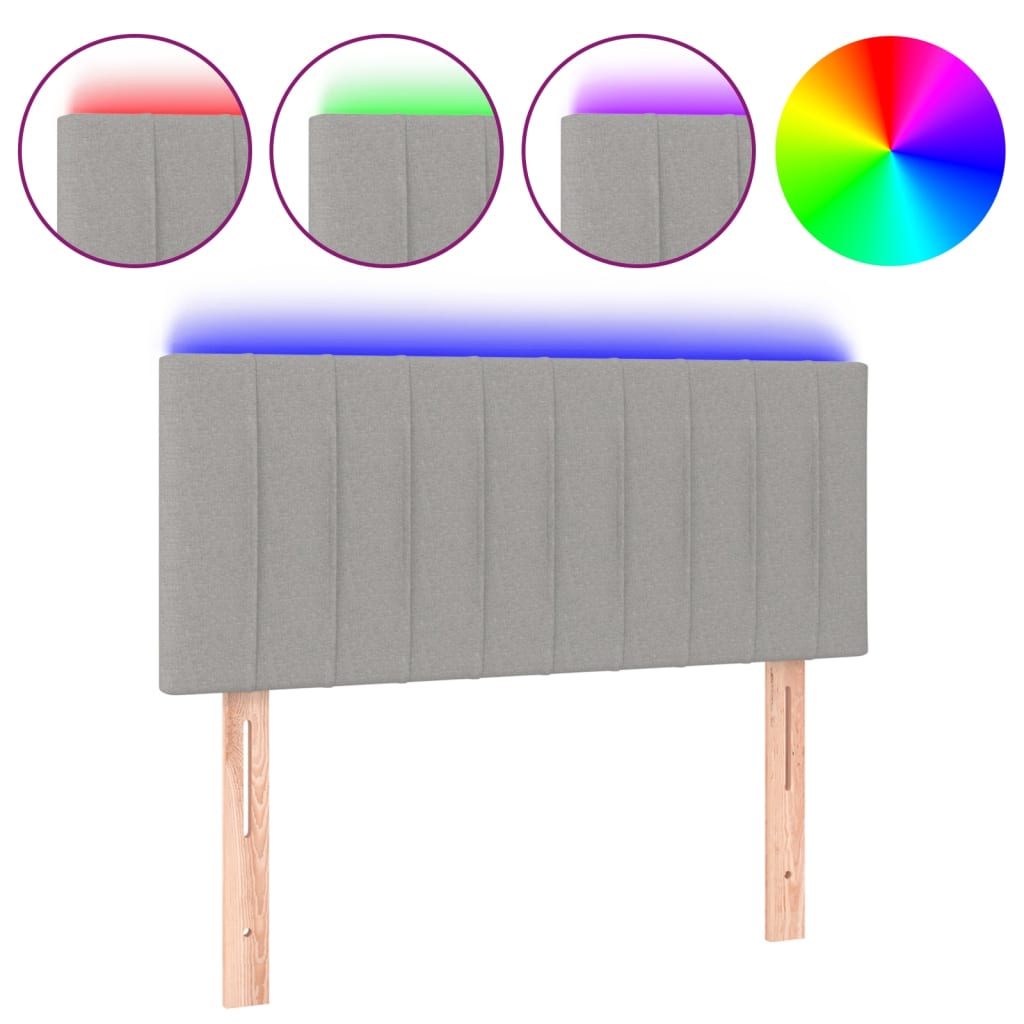LED uzglavlje svjetlosivo 90x5x78/88 cm od tkanine