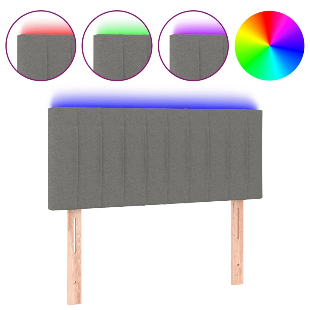 LED uzglavlje tamnosivo 90x5x78/88 cm od tkanine