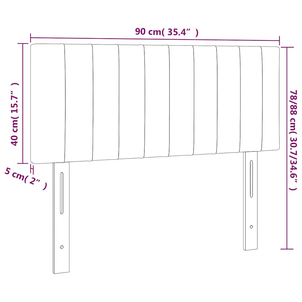 LED uzglavlje krem 90x5x78/88 cm od tkanine