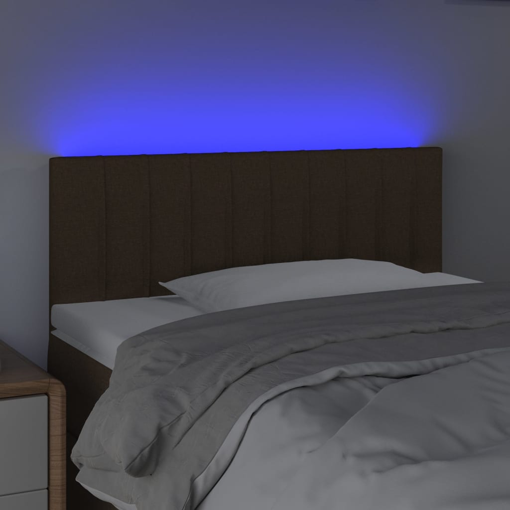 LED uzglavlje tamnosmeđe 100x5x78/88 cm od tkanine