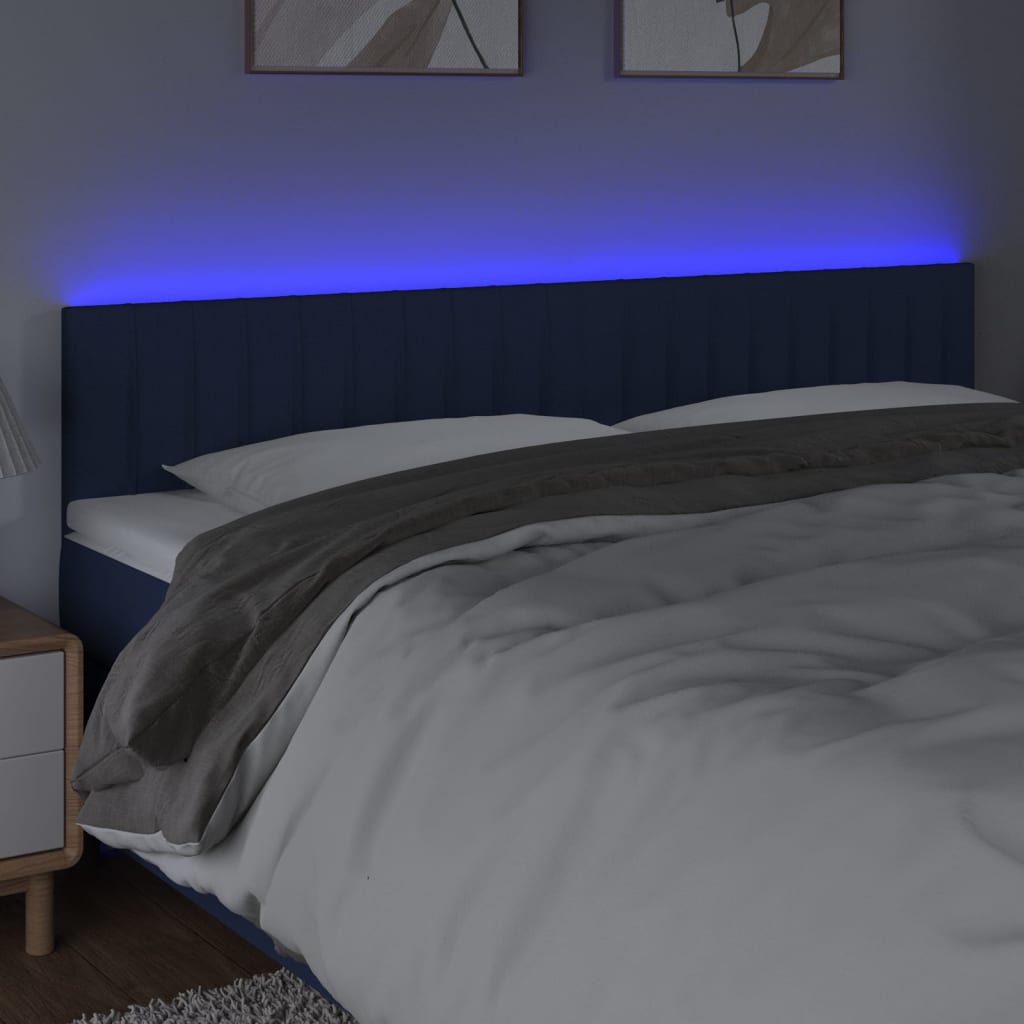 LED uzglavlje plavo 160x5x78/88 cm od tkanine