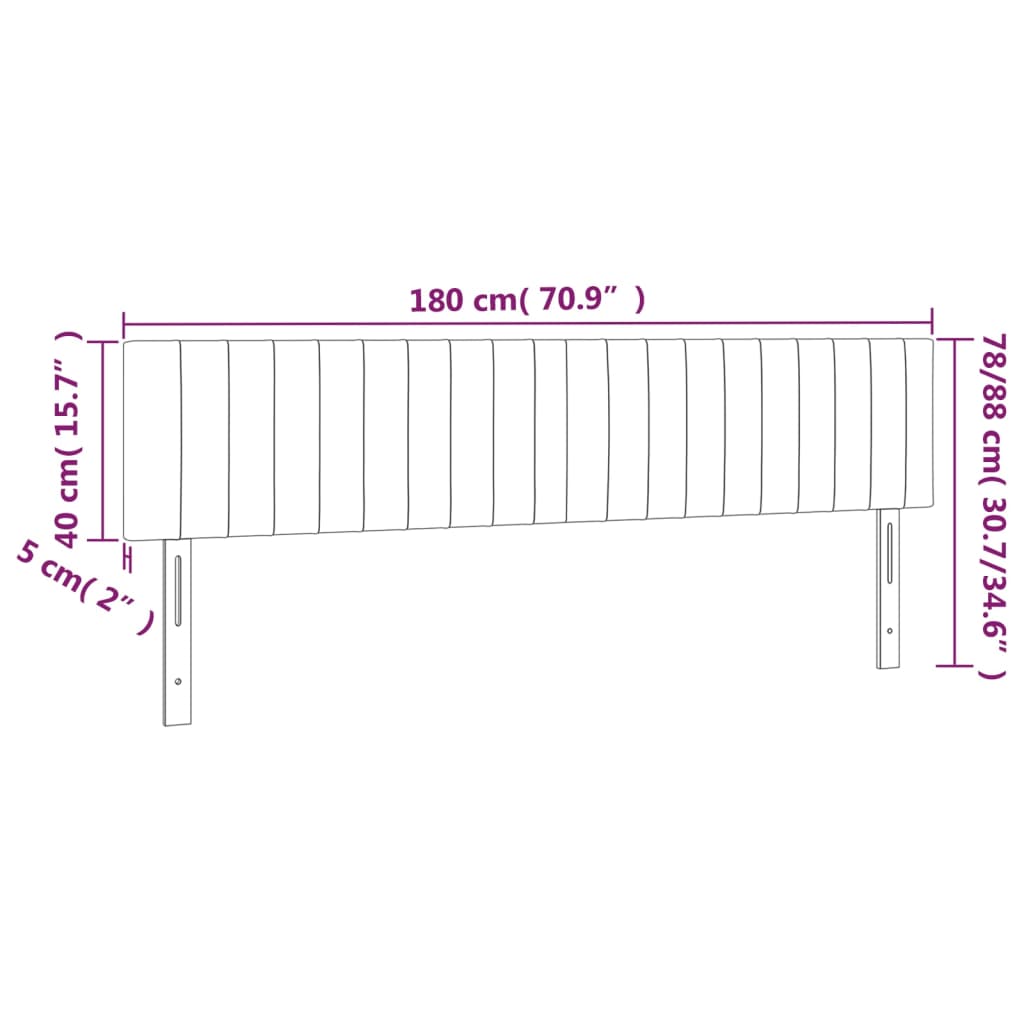 LED uzglavlje plavo 180x5x78/88 cm od tkanine
