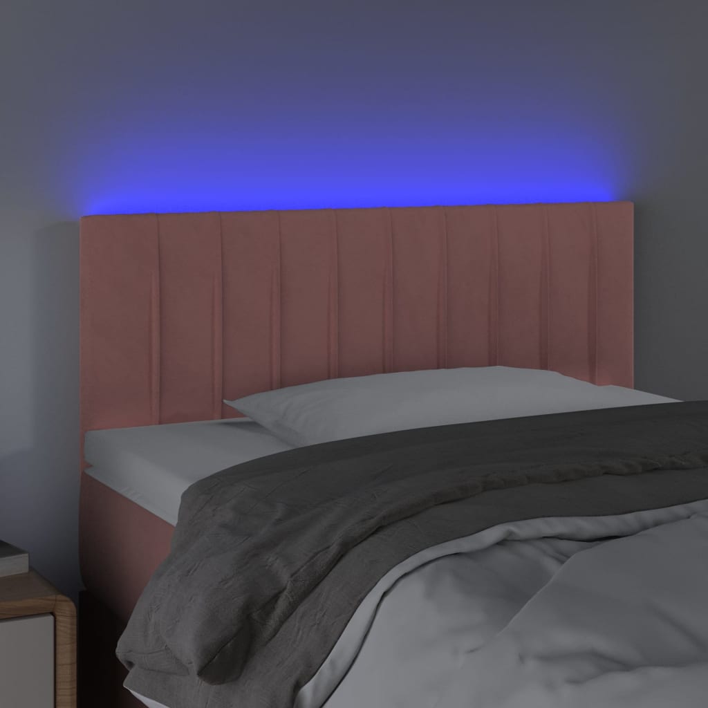 LED uzglavlje ružičasto 80 x 5 x 78/88 cm baršunasto