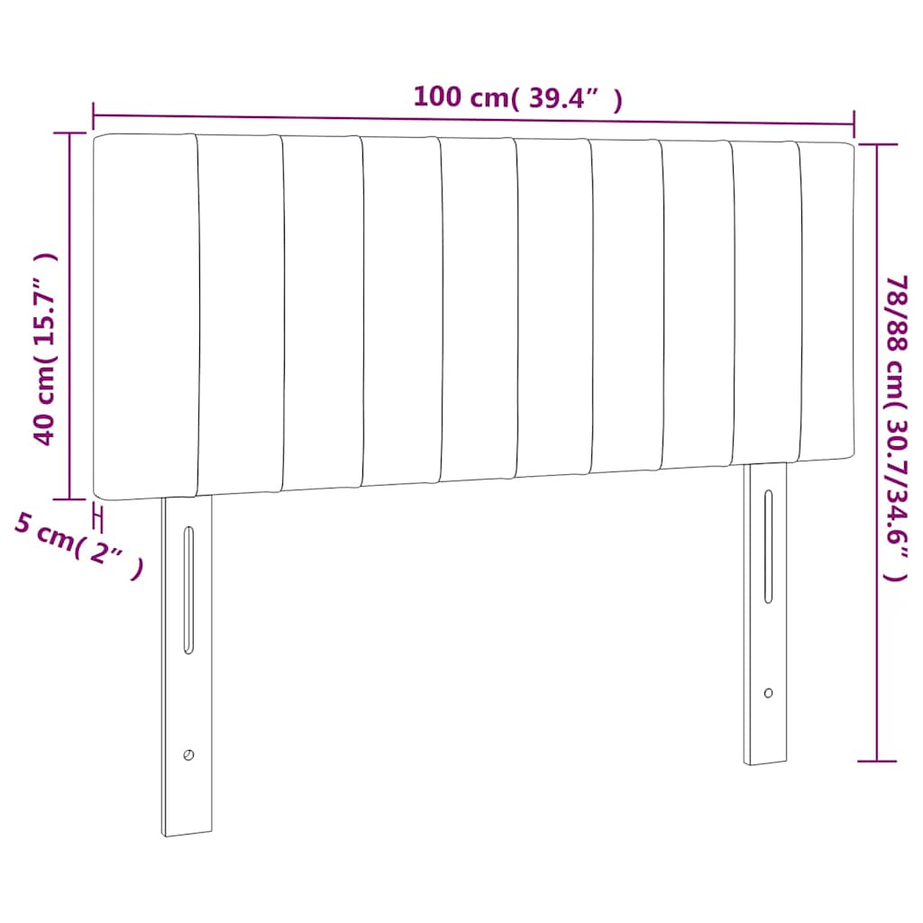 LED uzglavlje tamnozeleno 100x5x78/88 cm baršunasto