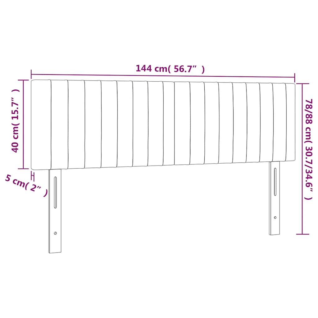 LED uzglavlje tamnoplavo 144x5x78/88 cm baršunasto