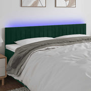 LED uzglavlje tamnozeleno 200x5x78/88 cm baršunasto