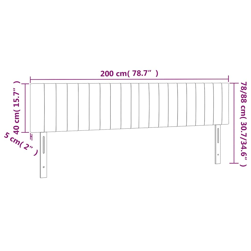 LED uzglavlje tamnoplavo 200x5x78/88 cm baršunasto