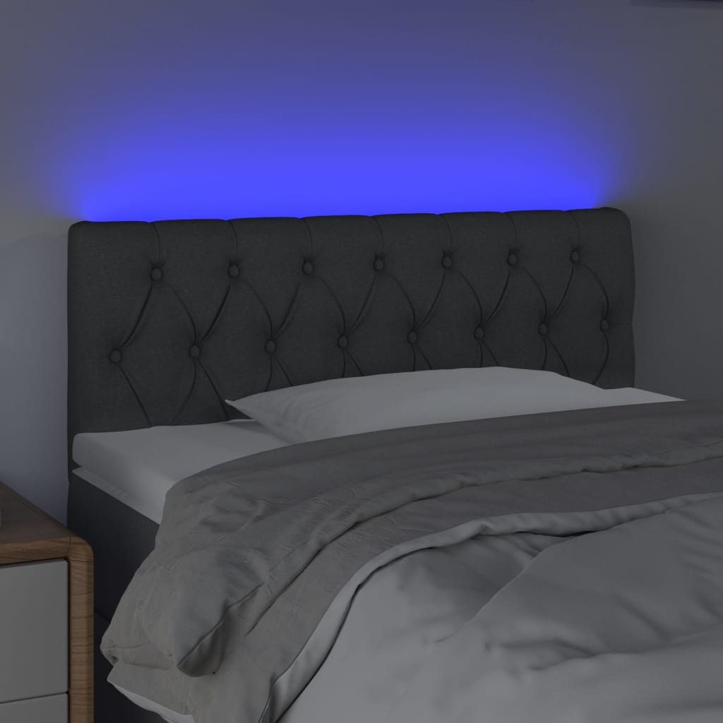 LED uzglavlje tamnosivo 100 x 7 x 78/88 cm od tkanine