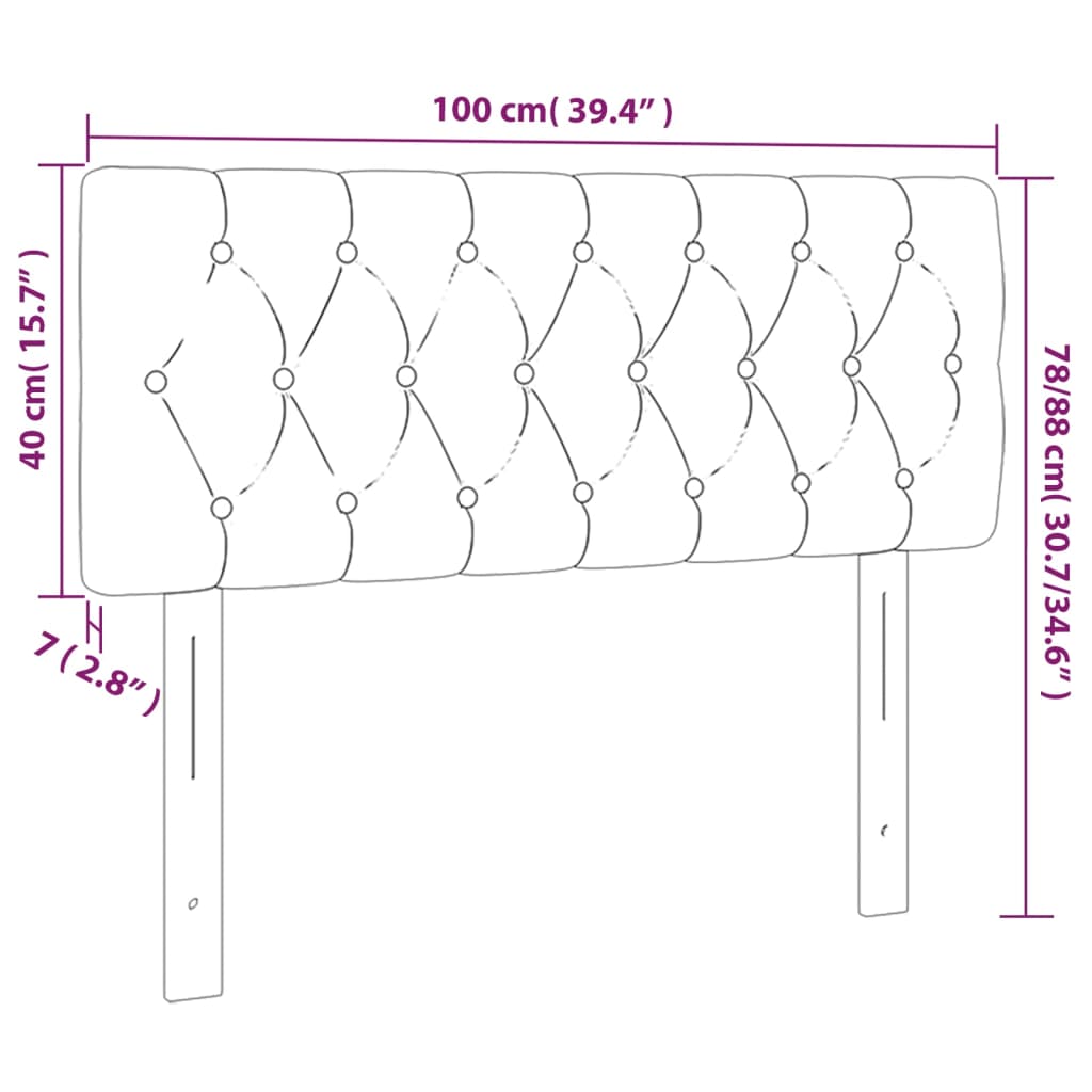 LED uzglavlje crno 100 x 7 x 78/88 cm od tkanine