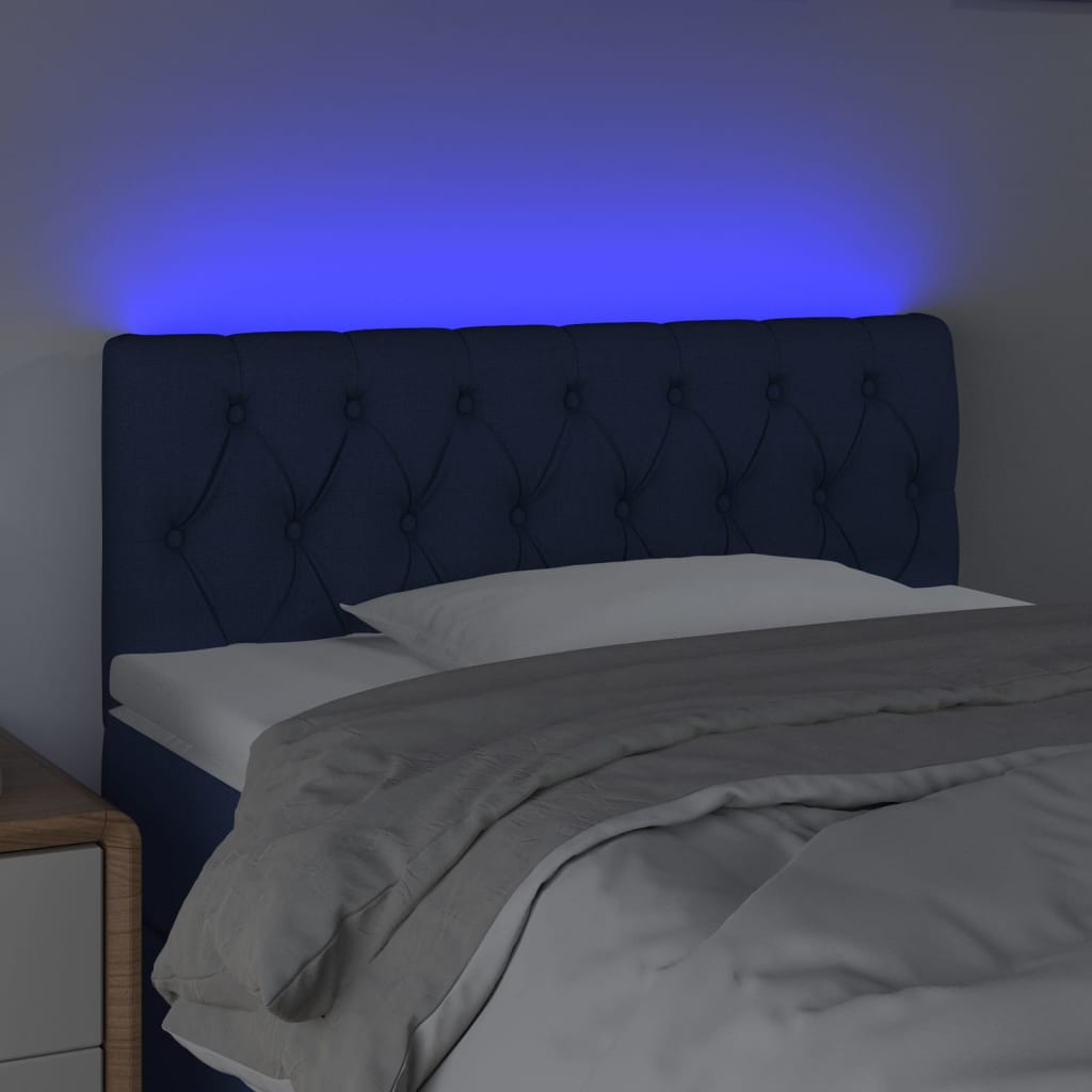 LED uzglavlje plavo 100 x 7 x 78/88 cm od tkanine