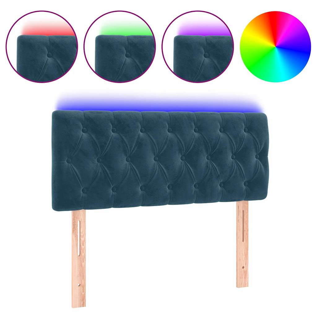 LED uzglavlje tamnoplavo 100x7x78/88 cm baršunasto