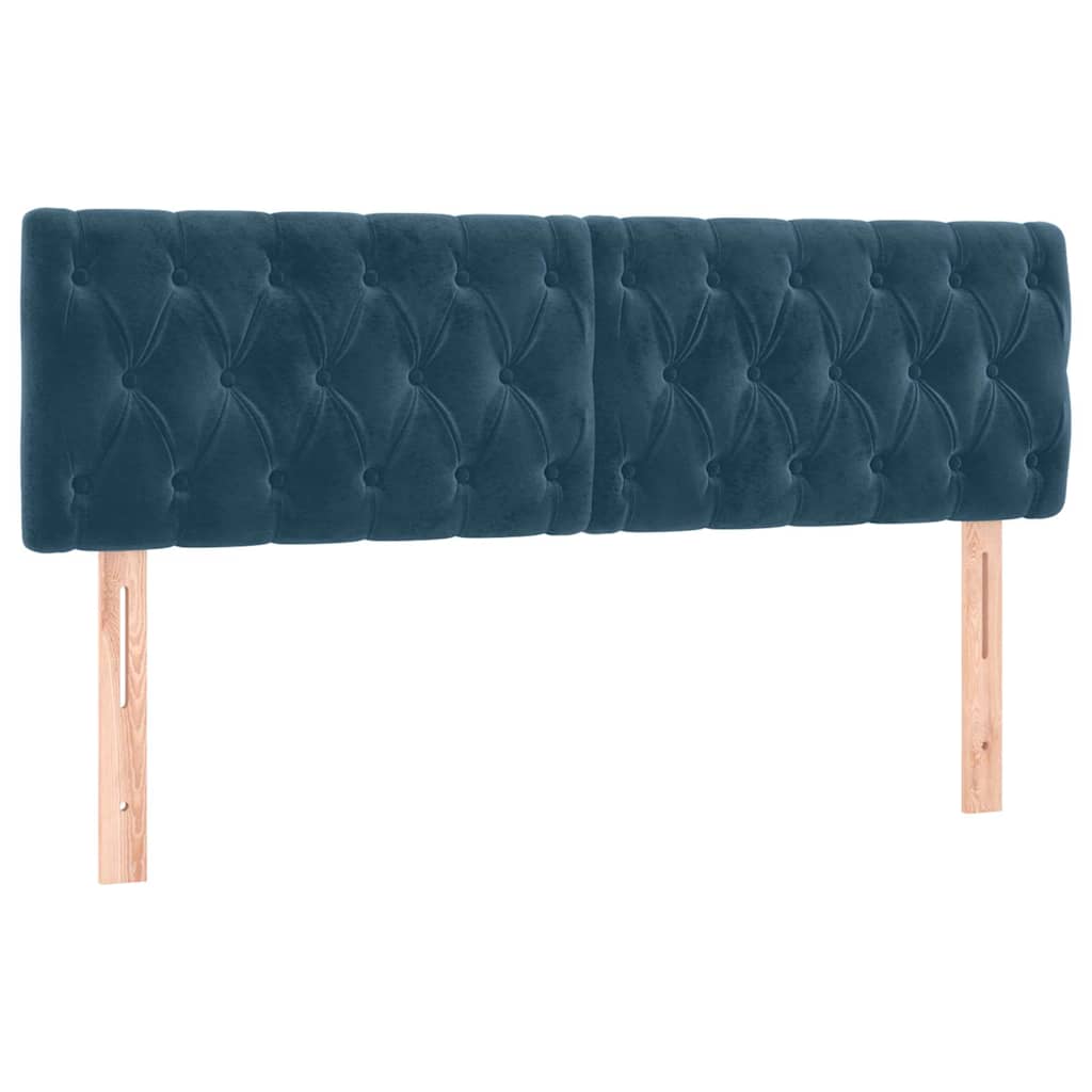 LED uzglavlje tamnoplavo 144x7x78/88 cm baršunasto