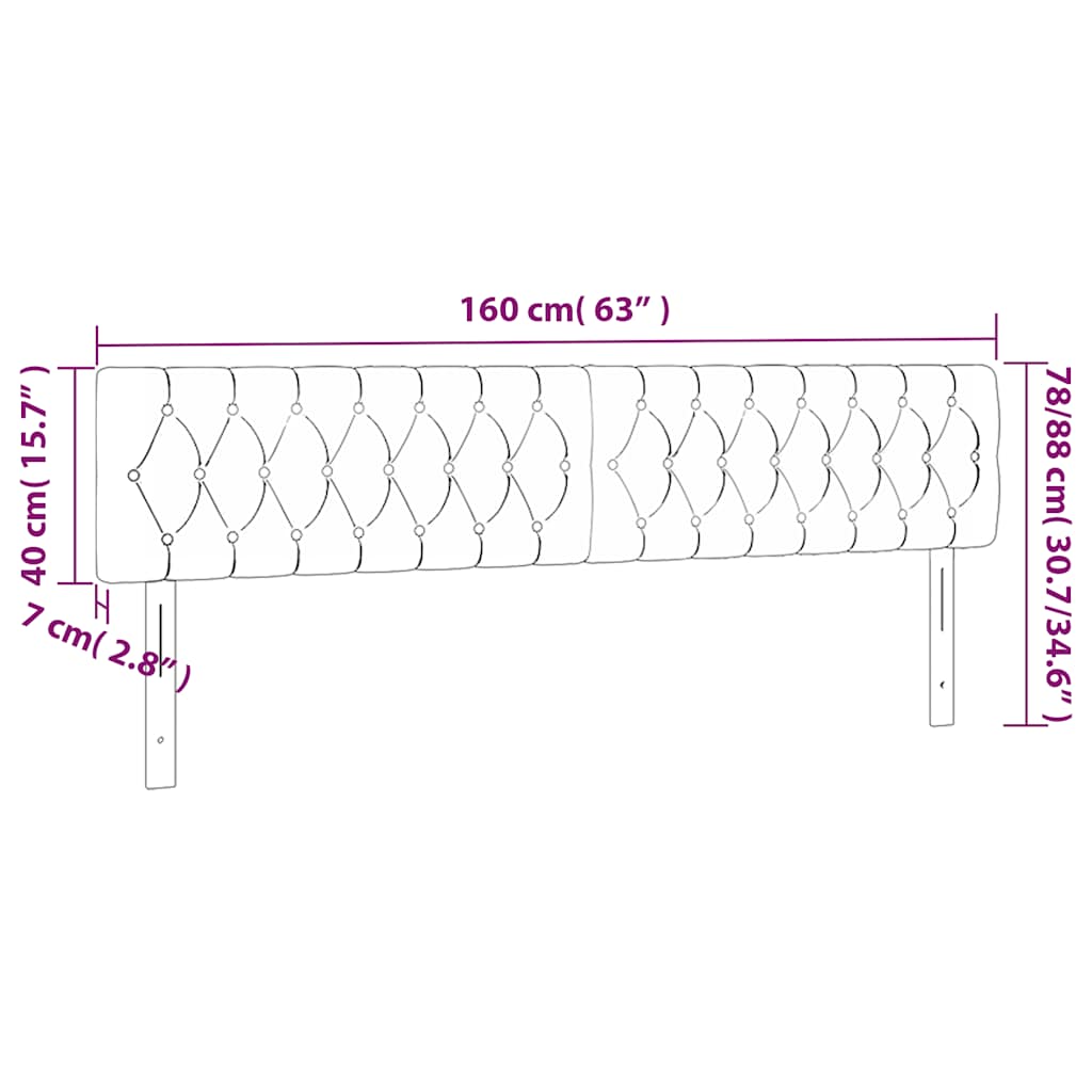 LED uzglavlje tamnozeleno 160x7x78/88 cm baršunasto