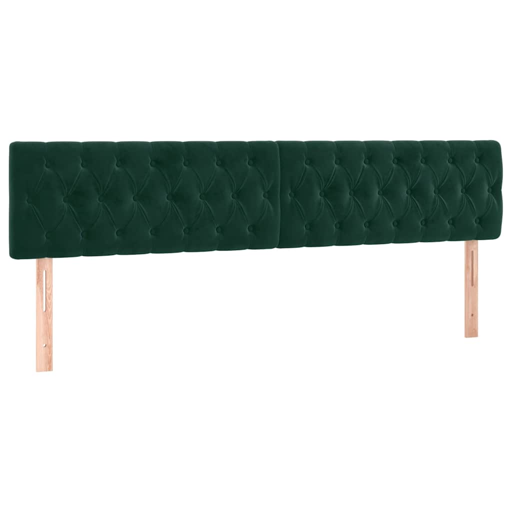 LED uzglavlje tamnozeleno 180x7x78/88 cm baršunasto