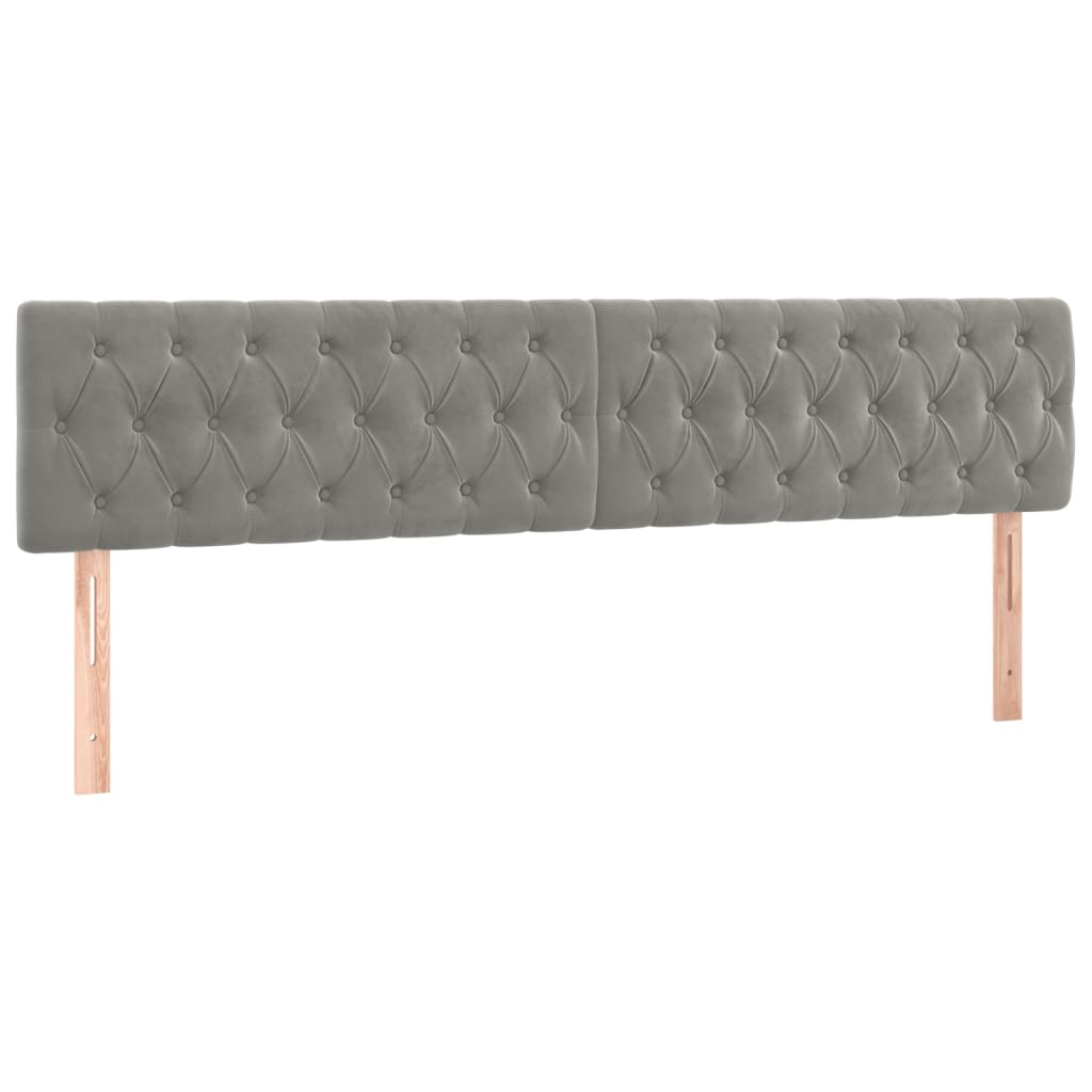LED uzglavlje svjetlosivo 200x7x78/88 cm baršunasto