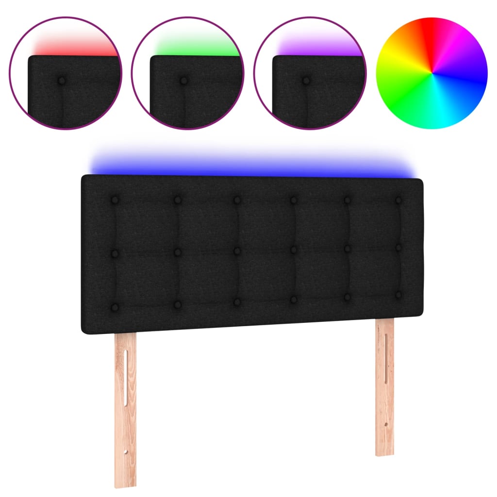 LED uzglavlje crno 80 x 5 x 78/88 cm od tkanine
