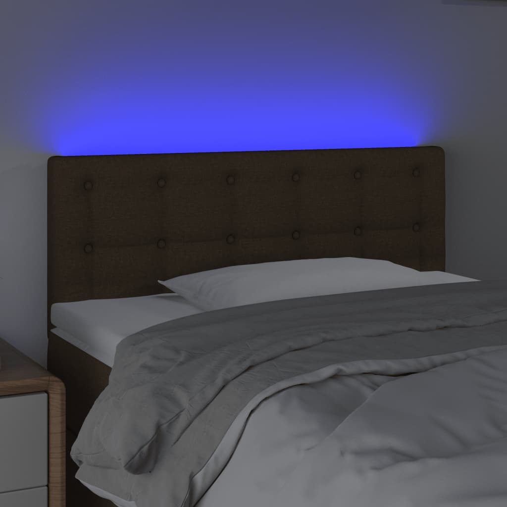 LED uzglavlje tamnosmeđe 80 x 5 x 78/88 cm od tkanine