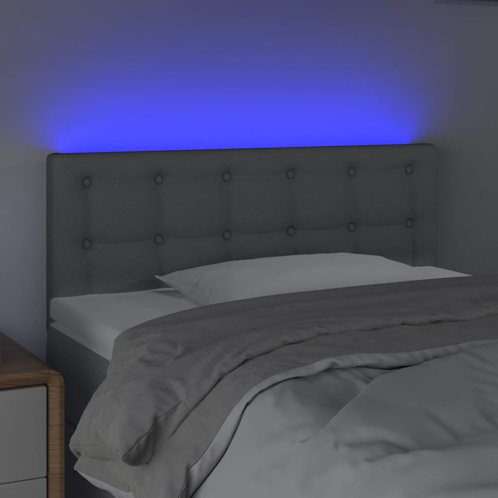 LED uzglavlje svjetlosivo 100x5x78/88 cm od tkanine